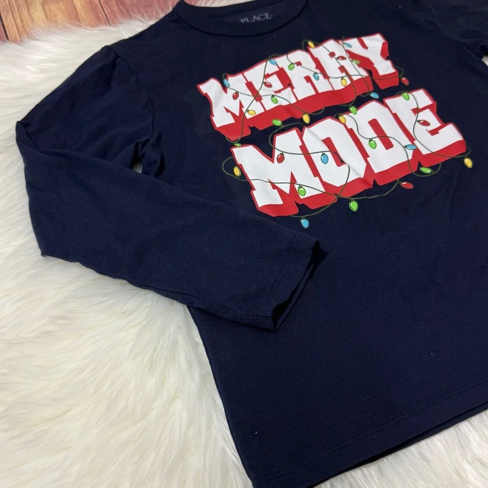 The Children’s Place Holiday Graphic Long Sleeve Shirt - Youth Size M (7/8)